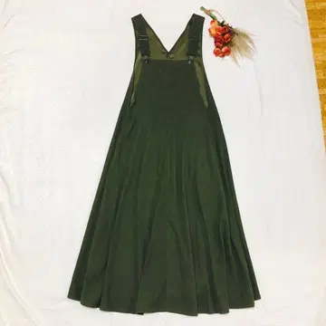 QTUME 오버롤 스커트 롱 플레어 스웨이드 느낌 개성적인 디자인 38