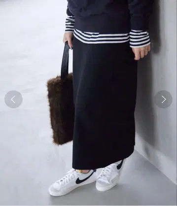 저지 피케 타이트 스커트 슬로브 이에나