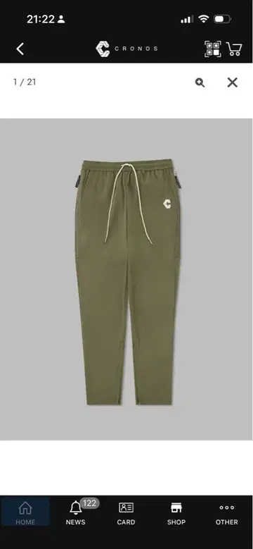 CRONOS 조거 팬츠 올리브
