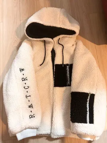 보아 자켓 화이트 XL 후드 부착