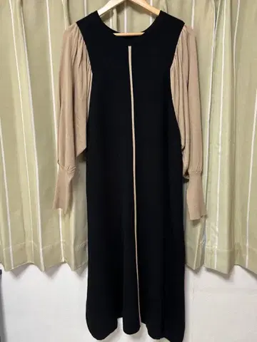 Bab 블랙 베이지 니트 롱 원피스