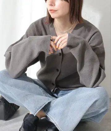 오가닉 코튼 V넥 가디건