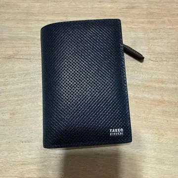 TAKEO KIKUCHI 접이식 지갑 다크 블루