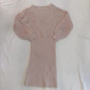 RESEXXY 샤기 미니 원피스 핑크 V넥 니트