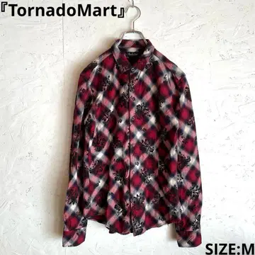 [ TornadoMart ] 플라워 플로키 바이어스 체크 셔츠 긴팔 M