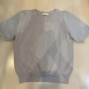 any SIS 라이트 그레이 반팔 니트탑