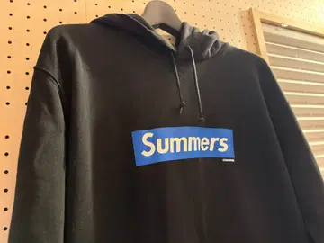 Summers 블랙 후드티 후드 부착