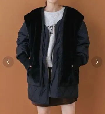 퍼 베스트 포함 퀼팅 코트