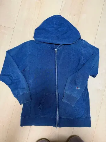 Champion 후드티 Medium 데님 블루