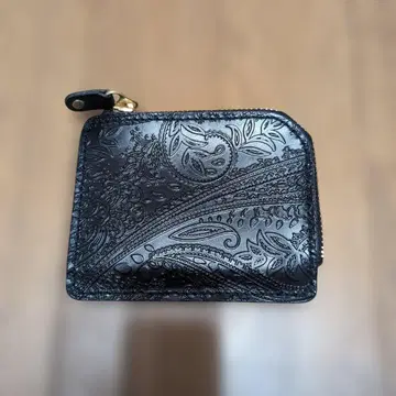 천연 가죽 L자형 지퍼 지갑 미니 지갑