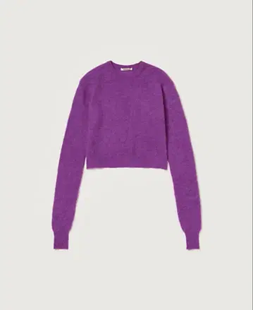 퍼플 크루넥 니트 오라리