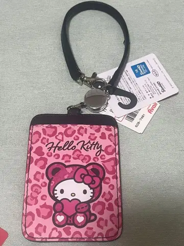 아베일 헬로키티 레오파드 무늬 릴 패스 케이스