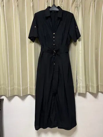 ZARA 블랙 셔츠 원피스 반팔 벨트 포함