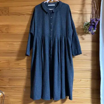 congespayes 다크 블루 체크 무늬 원피스