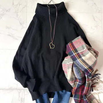 그린 라벨 릴랙싱 캐시미어 혼방 터틀넥 니트 블랙