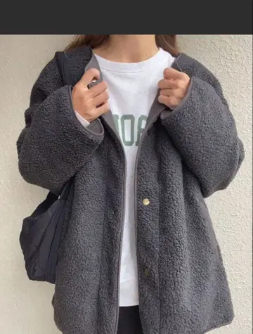 그레이 보아 자켓 L 사이즈