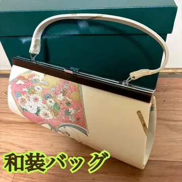 아이보리 꽃무늬 기모노 가방 새상품급 박스형