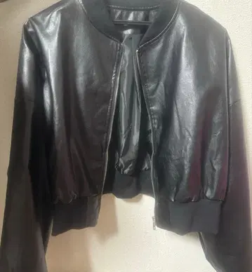 숏 기장 가죽 자켓 블랙 프리 사이즈