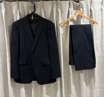 네이비 스트라이프 비즈니스 정장 안감 부착 겨울용 A5 사이즈