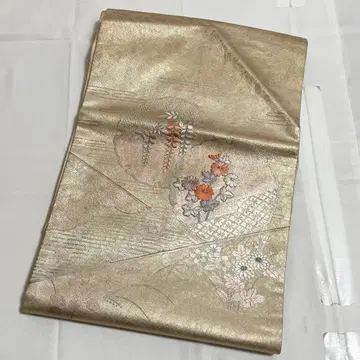 A 기모노 편안한 자수 꽃 무늬 금실 북 패턴 나고야 오비 O44