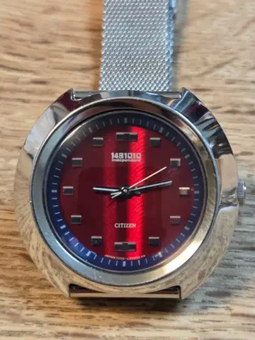 CITIZEN independent 1481010 레드 메쉬 벨트