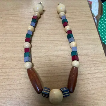 m's braque WOOD BEADS NECKLACE