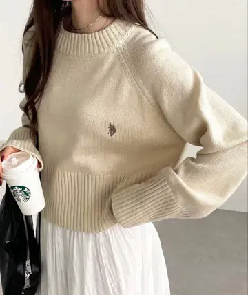 택 포함 새상품 GeeRA U.S. POLO ASSN. 숏 니트