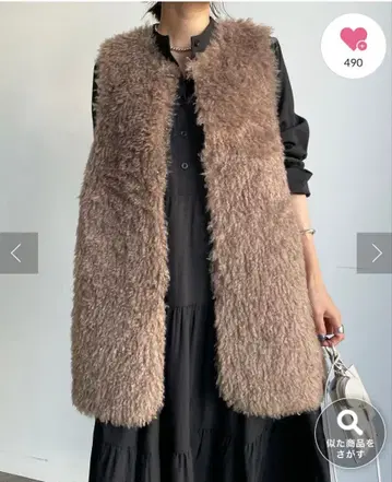 doudou 리버서블 컬리 인조 모피 베스트