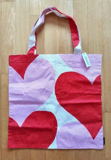 마리메꼬 토트백 에코백 하트 무늬 핑크