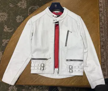 HORN WORKS 화이트 가죽 자켓 S