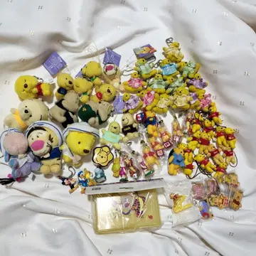 곰돌이 푸 캐릭터 키링 세트 봉제 인형 헤이세이 레트로 당시 물건