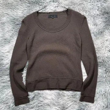 UNTITLED/언타이틀 리브 니트 스웨터 긴팔 M 브라운