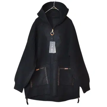 M-L 스마일 패치 니트 후드티 니트 자켓 여성용 두꺼운 원단/블랙