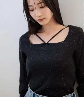 스팽글 라메 풀오버