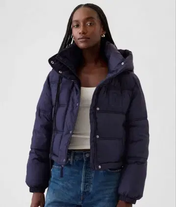 당일 발송 GAP 네이비 숏 기장 다운 자켓 L