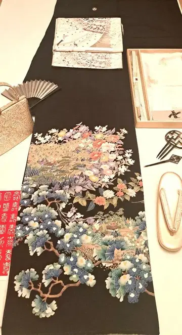 새상품급 혼카가 유젠 손그림 작가 작품 이중 옷깃 5개 문양 풀세트