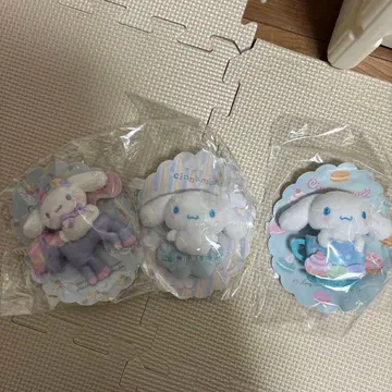 시나모롤 봉제 인형 핀 배지 3개 세트