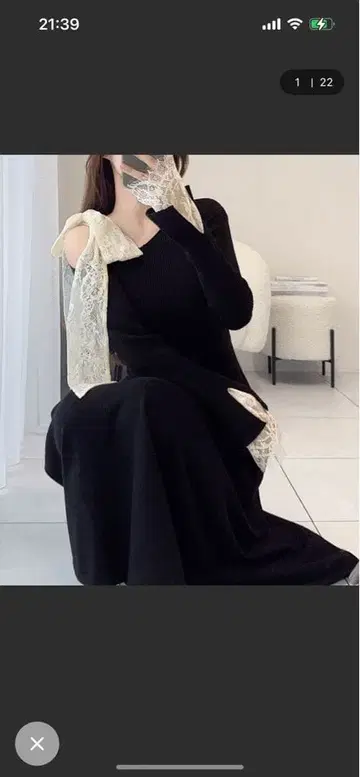 mily bilet 블랙 니트 원피스 MEDIUM