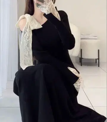 mily bilet 블랙 니트 원피스 MEDIUM