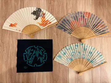 [ 미사용 ] 부채 3세트 + 포장 천