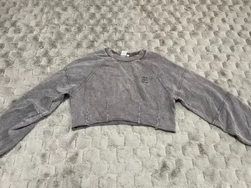 MOUSSY 그레이 크롭 트레이닝복 셋업