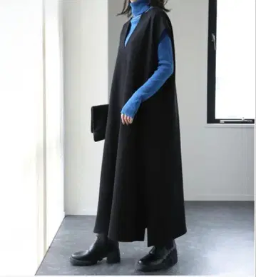 [ 시착만 한 상품 ] HUG.U 가을/겨울 원피스 블랙 L 블랙 톨