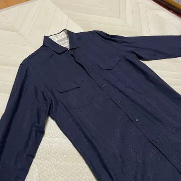 MARC JACOBS 이탈리아제 자카드 올 패턴 긴팔 셔츠 50 네이비