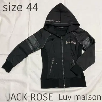 JACKROSE Luvmaison 가죽 배색 후드티 속기모 남성용 블랙