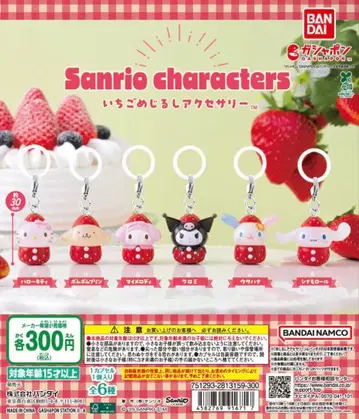 산리오 캐릭터즈 딸기 메지루시 액세서리 컴플리트