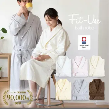 목욕 가운 이마바리 Fit-Use 속건성 경량 타월 꽃무늬 아이보리 M