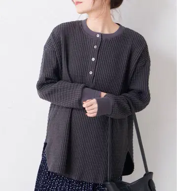 퓨어세신 와플 소재 풀오버