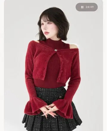 darich 앙상블 샤기 니트탑