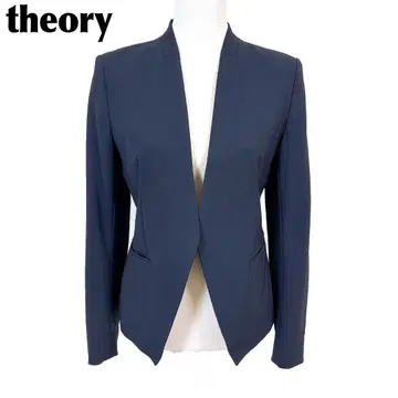 [ 새상품급 ] theory 노카라 울 자켓 4 무지 네이비