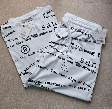 santafe 텍스트 프린트 T셔츠와 숏팬츠 세트